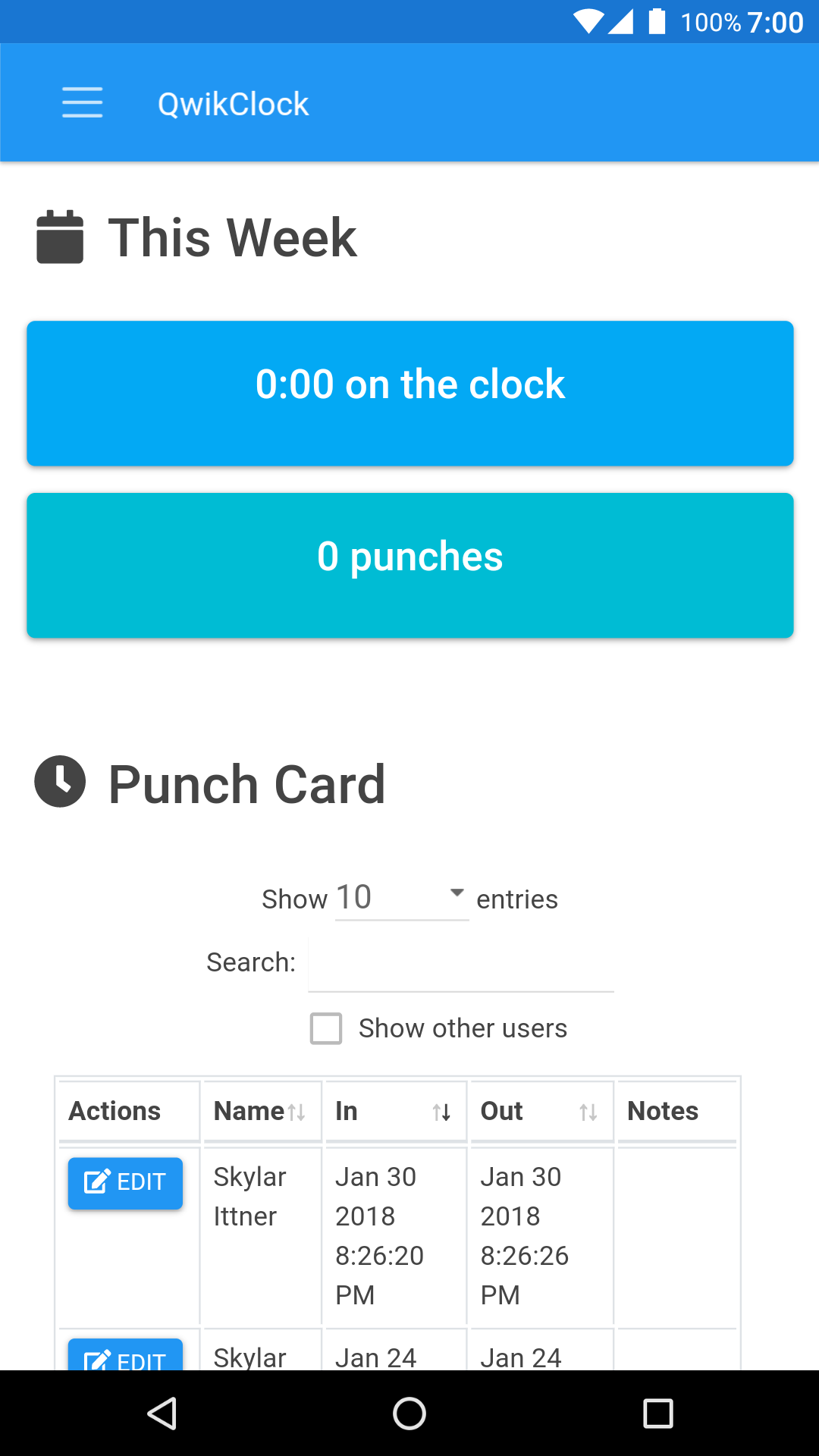 Punch Card